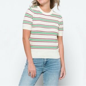 Absolutely Women's Striped Sweater - Cream, Green, Pink
